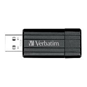 32GB USB Flash 2.0 PinStripe Bk VERBATIM