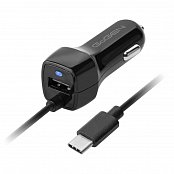 Adaptér do auta GoGEN integrovaný kabel (USB-C), 1x USB, 2,1A (10,5W) - černý