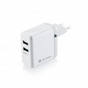 Nabíječka do sítě GoGEN ACHQ 203, 2x USB, 2,4A s funkcí rychlonabíjení QC 3.0, 18 W - bílá