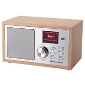 Radiopřijímač DAB+ GoGEN DAB 620 BTCS, hnědý/stříbrný