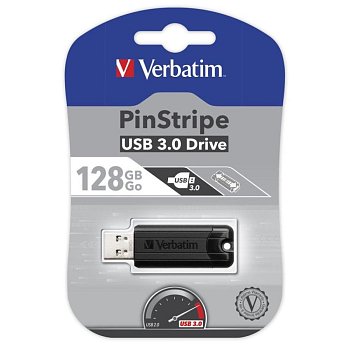 128GB USB Flash 3.0 PinStripe VERBATIM