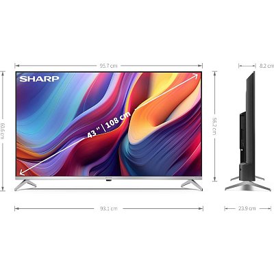 43GP6265E QLED GOOGLE FRAMELESS TV SHARP