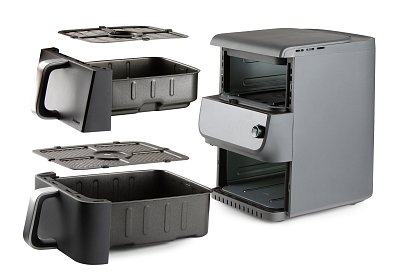 Dvojitá horkovzdušná fritéza 3,5+6,5 l - DOMO DO549FR