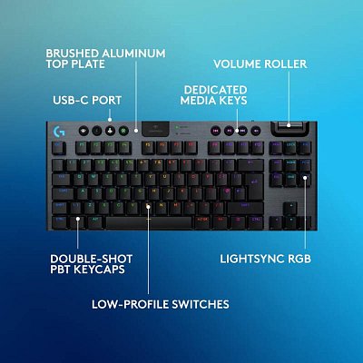 G915 X LIGHTSPEED TKL WRL GamKeyb BK LOG