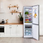 Lednice kombinovaná s mrazákem dole - stříbrná - DOMO DO91337C