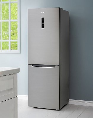 Lednice kombinovaná s mrazákem dole - stříbrná - DOMO DO91337C