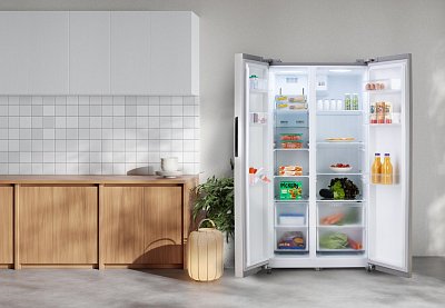 Dvoudveřová lednice s mrazákem - stříbrná - DOMO DO99506M