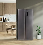 Dvoudveřová lednice s mrazákem - stříbrná - DOMO DO99506M