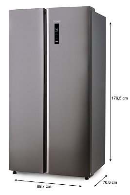 Dvoudveřová lednice s mrazákem - stříbrná - DOMO DO99506M