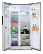 Dvoudveřová lednice s mrazákem - stříbrná - DOMO DO99506M