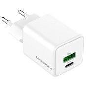 Nabíječka do sítě GoGEN ACHPDQ230, 1x USB-C PD 30W + 1x USB-A 18W - bílá