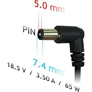 NTB charger 18,5V/3,5A/65W 7,4x5 AKYGA