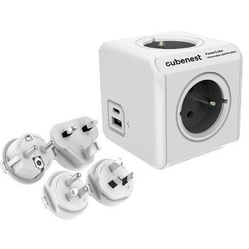 PowerCube Rewirable USB šedá CUBENEST