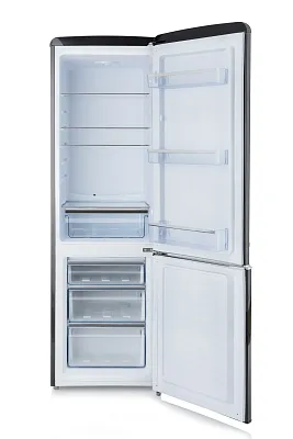 Retro lednice s mrazákem - D - 244 l - černá - PR195RKZ