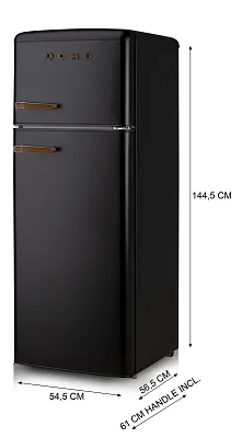 Retro lednice s mrazákem - matně černá - DOMO DO91778R