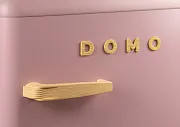 Retro mrazák - růžový s dekorací dřeva - DOMO DO91776R