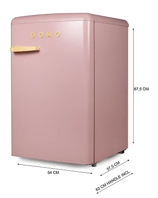 Retro mrazák - růžový s dekorací dřeva - DOMO DO91776R