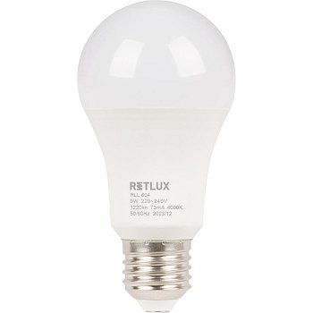 RLL 604 A60 E27 bulb 9W CW D RETLUX
