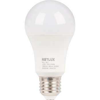RLL 607 A60 E27 bulb 12W CW D RETLUX