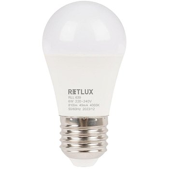 RLL 639 G45 E27 miniG 6W CW D RETLUX
