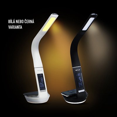 RTL 204 stm.LED lamp.černá Qi 6W RETLUX
