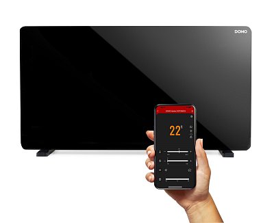 Skleněný teplovzdušný konvektor s WIFI - DOMO DO7356CH