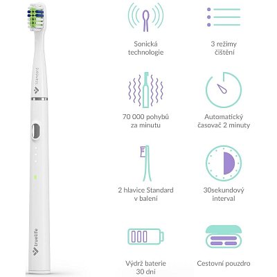 SLIM20 BÍLÁ SONICKÝ KARTÁČEK TRUELIFE