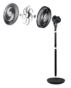 Stojanový ventilátor Multiblade 2v1 - černý - DOMO DO8159