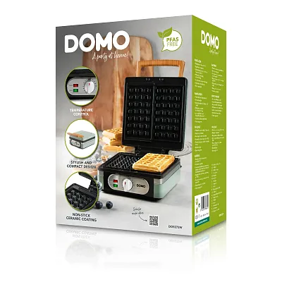 Vaflovač 4x7 s termostatem - zelený - DOMO DO9273W