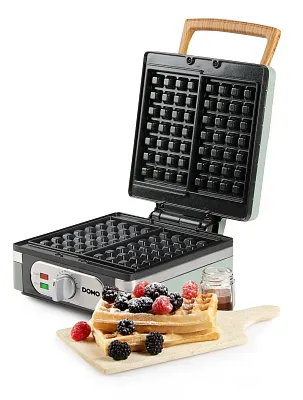 Vaflovač 4x7 s termostatem - zelený - DOMO DO9273W