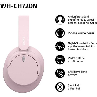 WH CH720N růžová SONY