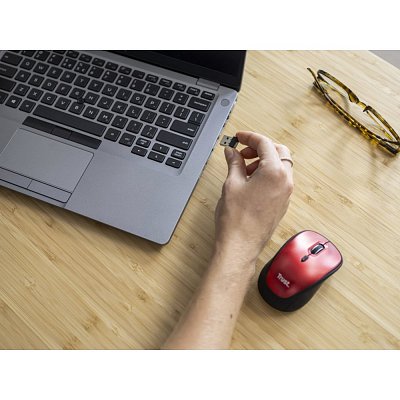 24550 Yvi+ Wireless Mouse Eco Red TRUST