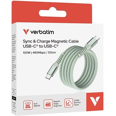 31855 magnet.USB-C kabel 100W 1,2m green