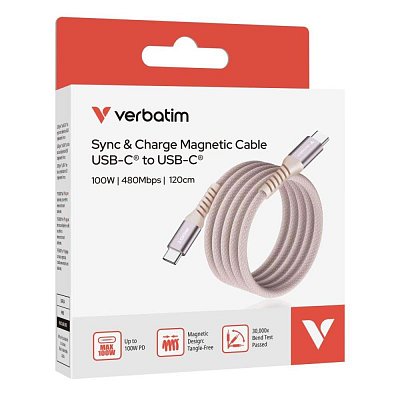 31857 magnet.USB-C kabel 100W 1,2m pink