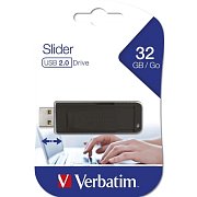 32GB USB Flash 2.0 SLIDER Black VERBATIM