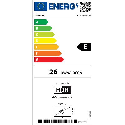 32WV2363DG HD SMART TV VIDAA TOSHIBA