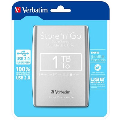 53071 HDD Store'n'Go 1TB Silver VERBATIM