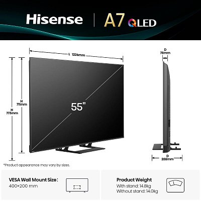 55A7Q QLED TV HISENSE