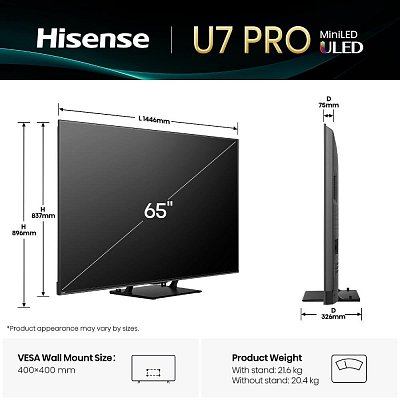 65U7Q PRO Mini LED QLED TV HISENSE