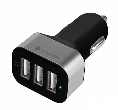 Adaptér do auta GoGEN CH 31, 3x USB - černý