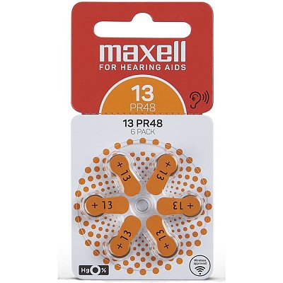 AZ13/PR48 ZINK AIR 6PK MAXELL