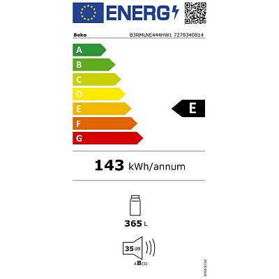 B3RMLNE444HW1 CHLADNIČKA MONOK. BEKO