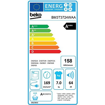 BM3T3724WAA SUŠIČKA PRÁDLA BEKO