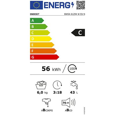 BWSA 61294 W EU N PRAČKA SLIM INDESIT