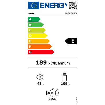 CCG1L314EW CHLADNIČKA KOMBI CANDY