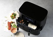 Dvojitá horkovzdušná fritéza 3+6 l - digitální - DOMO DO546FR