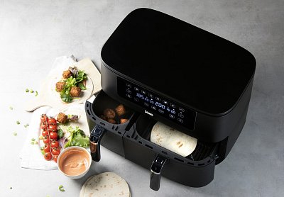 Dvojitá horkovzdušná fritéza 3+6 l - digitální - DOMO DO546FR