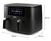 Dvojitá horkovzdušná fritéza 3+6 l - digitální - DOMO DO546FR