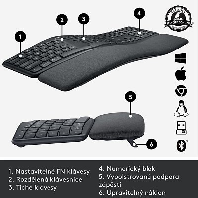 Ergo K860 Wireless Split Kbd US LOGITECH