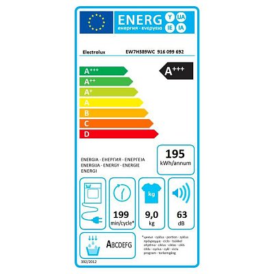EW7H389WC SUŠIČKA PRÁDLA ELECTROLUX